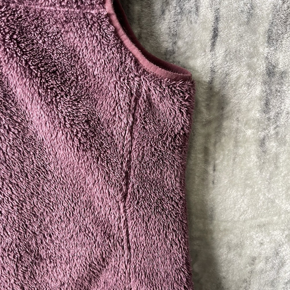 L.L Bean womens size S Mountain Pile Sherpa Fleece Vest Purple full zip pockets - Picture 7 of 7